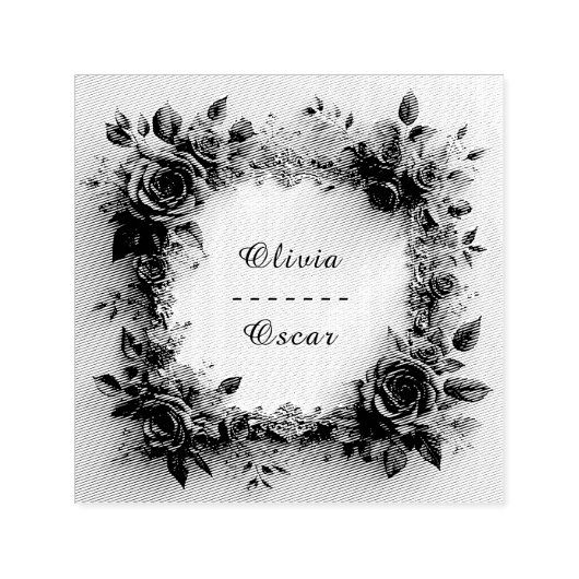 カラフルな結婚式の花輪 セルフインキングスタンプ (デザイン)