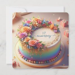 カラフルな結婚記念日ケーキ