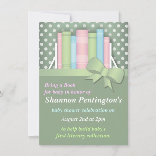 カラフルな絵本のベビーシャワー招待状 招待状 (正面)