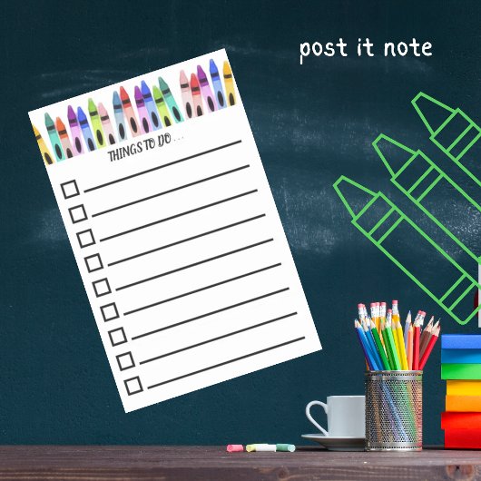 カラフルな絵画的なクレヨン TODO リスト ポストイット
