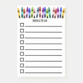 カラフルな絵画的なクレヨン TODO リスト ポストイット (正面)