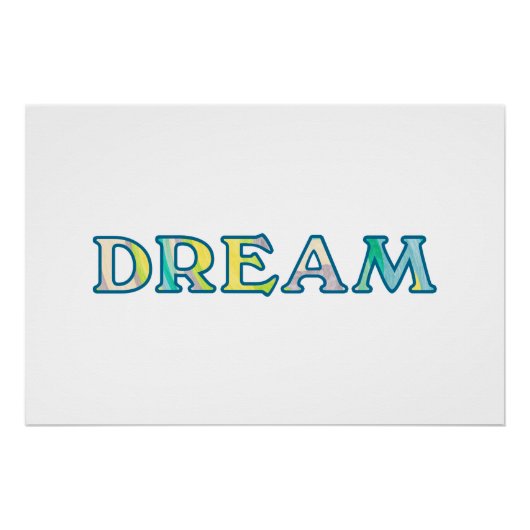 カラフルな絵画風のDREAMタイポグラフィ ポスター (正面)