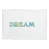 カラフルな絵画風のDREAMタイポグラフィ 枕カバー (裏面)