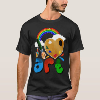 カラフルな絵画 アーティスト 画家 少年 少女 ギフト Tシャツ
