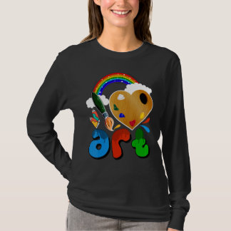 カラフルな絵画 少女 少年を愛する芸術家 Tシャツ