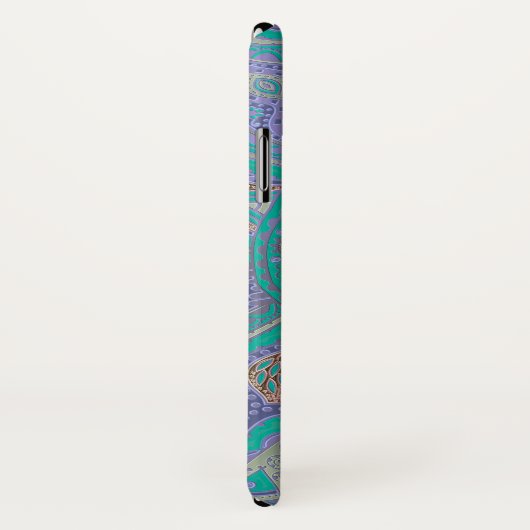 カラフルな緑の紫色の金ゴールドの曼荼羅のiPhone Xの箱 Case-Mate iPhoneケース (裏面/右)