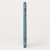 カラフルな緑の紫色の金ゴールドの曼荼羅のiPhone Xの箱 Case-Mate iPhoneケース (裏面/左)