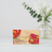 カラフルな編み物の名刺 名刺 (スタンド正面)