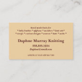 カラフルな編み物の名刺 名刺 (裏面)