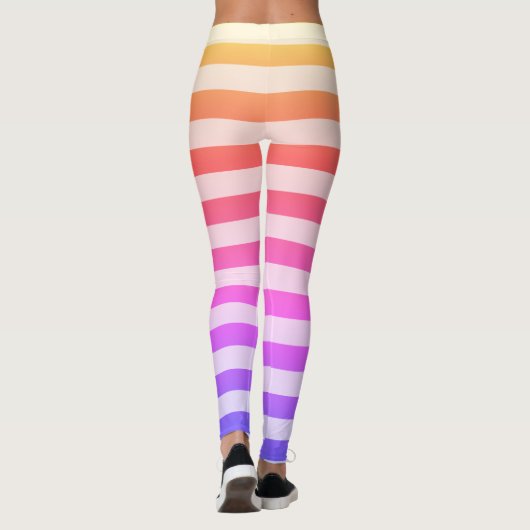 カラフルな縞模様のレギンス レギンス (裏面)