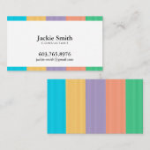 カラフルな縞模様 名刺 (正面/裏面)
