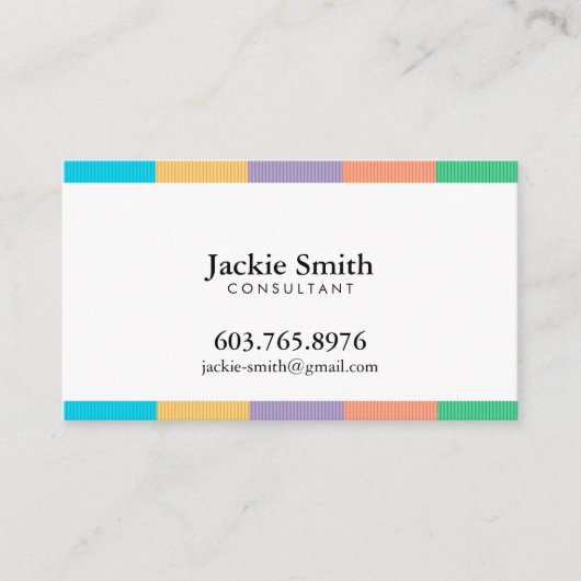 カラフルな縞模様 名刺 (正面)