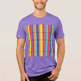 カラフルな縦ストライプ柄Tシャツ トライブレンドＴシャツ