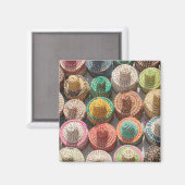 カラフルな織り帽子 マグネット (正面/裏面)