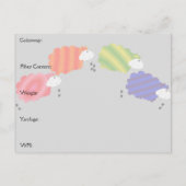 カラフルな羊の繊維アーティスト用タグ ポストカード (裏面)