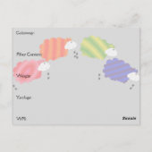 カラフルな羊の繊維アーティスト用タグ ポストカード (裏面)