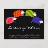 カラフルな羊の繊維アーティスト用タグ ポストカード (正面)