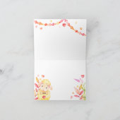 カラフルな羊/ひつじの女の子のベビーシャワーお礼カード サンキューカード (内部)