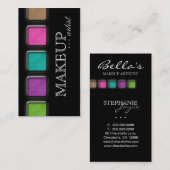 カラフルな美しいのメーキャップアーティストのサロンのスパのパレット 名刺 (正面/裏面)