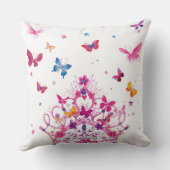 カラフルな美しい蝶々 リトルベイビーシャワー クッション (裏面)