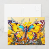 カラフルな美しい蝶のデザイン ポストカード (正面/裏面)