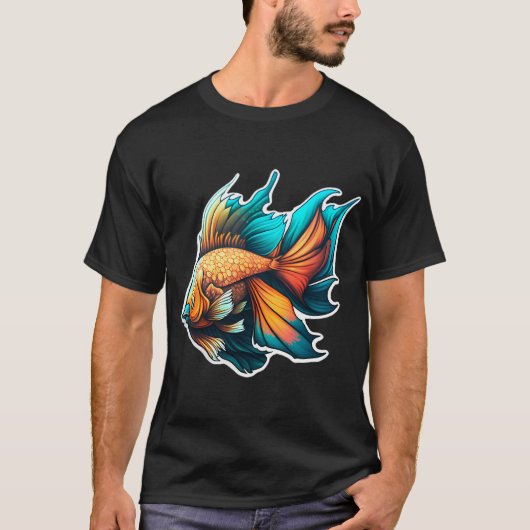 カラフルな美しい魚 Tシャツ (正面)