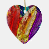 カラフルな羽のオーナメント セラミックオーナメント (右)
