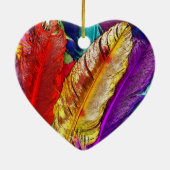 カラフルな羽のオーナメント セラミックオーナメント (裏面)