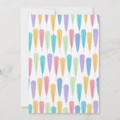 カラフルな羽の双子ベイビーシャワー 招待状 (裏面)