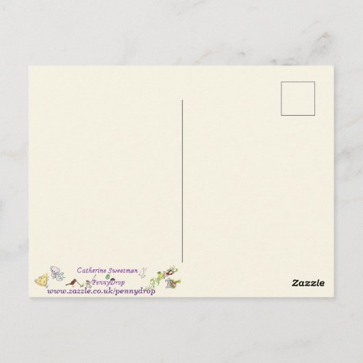 カラフルな羽の鶏 かわいい アーティスティック ファームの雌鳥 ポストカード (裏面)