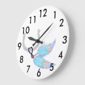 カラフルな羽根と馬蹄の壁掛け時計 ラージ壁時計 (傾斜)