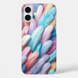 カラフルな羽根 iPhone 16 PLUSケース