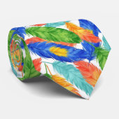 カラフルな羽毛のパターン — シームレスな水彩 ネクタイ (ロール)