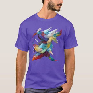 カラフルな羽毛の鳥の家族 Tシャツ