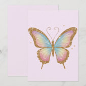 カラフルな羽 招待状 (正面/裏面)