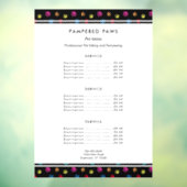 カラフルな肉球 プロのペットサロンサービス ウィンドウサイン (シート3)