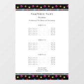 カラフルな肉球 プロのペットサロンサービス ウィンドウサイン (シート)