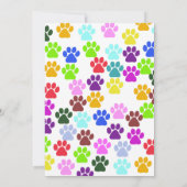 カラフルな肉球, 肉球パターン, 犬の肉球, ベビーシャワー 招待状 (裏面)