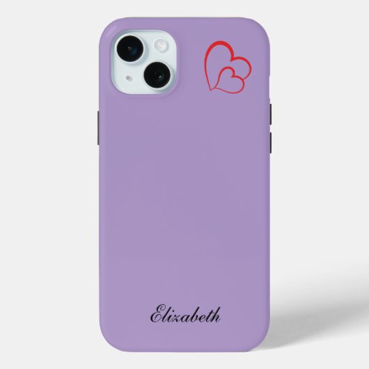 カラフルな背景に赤いハートの形のカスタマイズデザイン Case-Mate iPhoneケース (裏面)