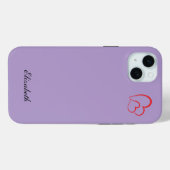 カラフルな背景に赤いハートの形のカスタマイズデザイン Case-Mate iPhoneケース (裏面 (横))