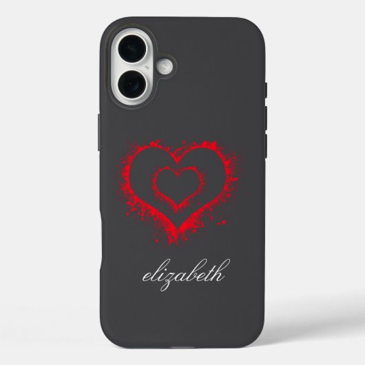カラフルな背景に赤いハートの形のカスタムデザイン Case-Mate iPhoneケース (裏面)