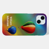 カラフルな背景に2つの気球 熱気球 Case-Mate iPhoneケース (裏面 (横))