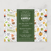 カラフルな背景の家族再会デザインの招待状 ポストカード (正面)