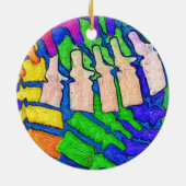 カラフルな脊柱の芸術のオーナメント セラミックオーナメント (裏面)