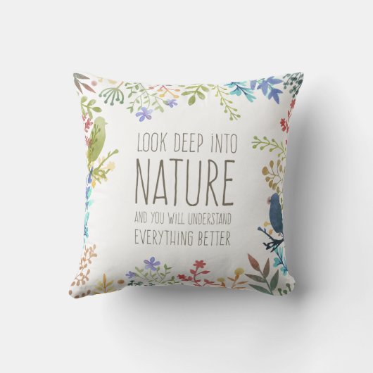 カラフルな自然によってインスパイア引用文|の装飾用クッション クッション (裏面)