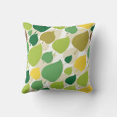 カラフルな自然パターン緑の黄色の葉 クッション (裏面)