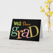 カラフルな興奮のよくできていた卒業生のお祝い カード (黄色い花)