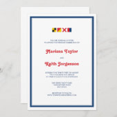 カラフルな航海旗のLOVE 2 招待状 (正面/裏面)