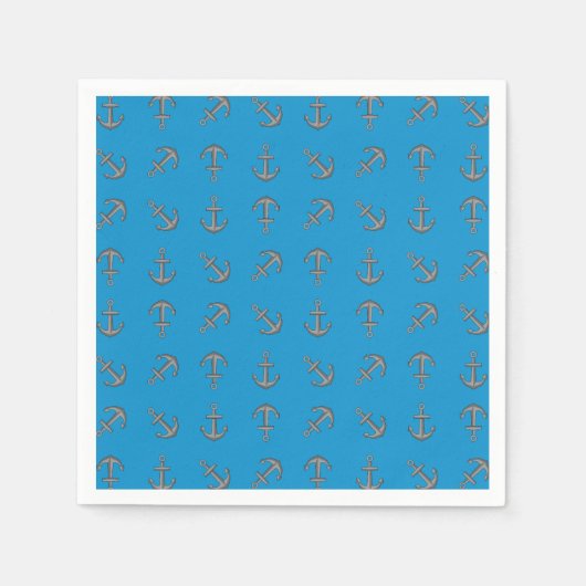 カラフルな船の錨セット スタンダードカクテルナプキン (正面)