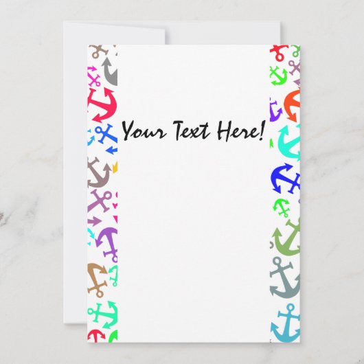 カラフルな船の錨パターン招待状 招待状 (正面)